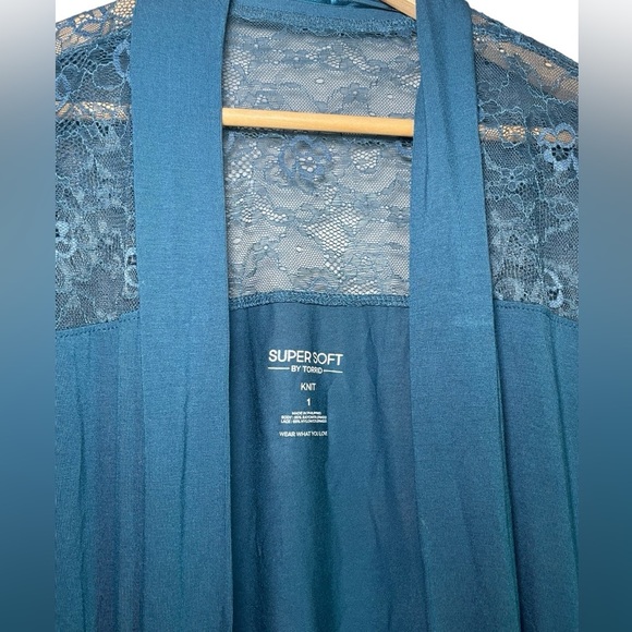 Torrid 1X Cardigan Sweater Long Open Lace Spring Lightweight Pockets Str… - Picture 10 of 14